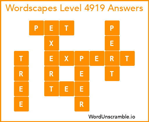 Wordscapes Level 4919 Answers