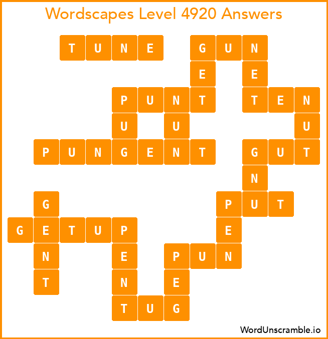 Wordscapes Level 4920 Answers