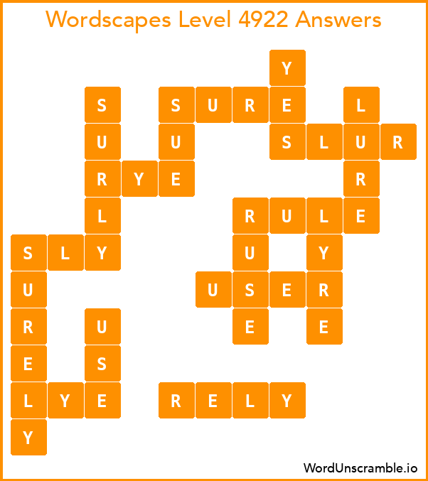 Wordscapes Level 4922 Answers