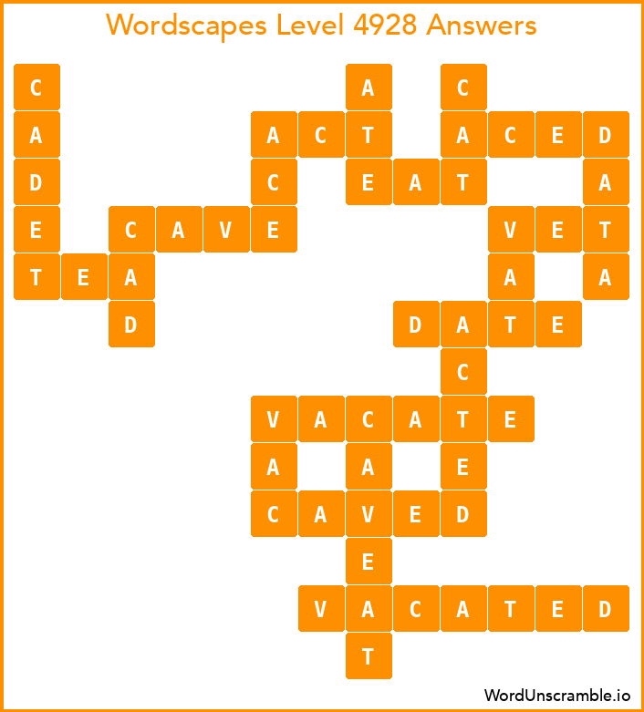 Wordscapes Level 4928 Answers