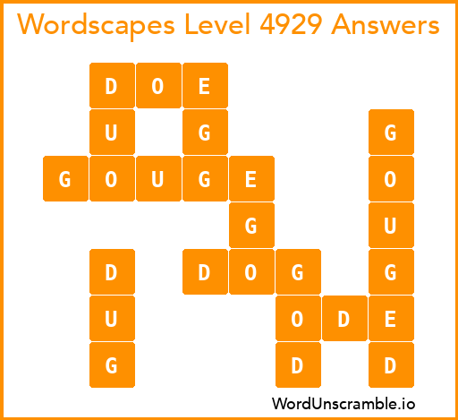 Wordscapes Level 4929 Answers