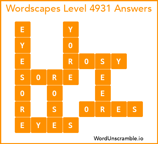 Wordscapes Level 4931 Answers