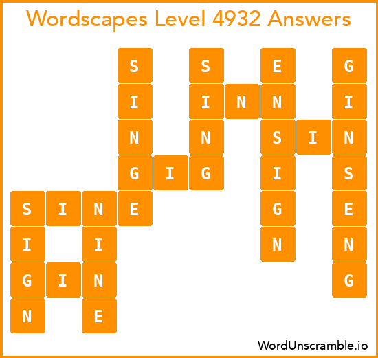 Wordscapes Level 4932 Answers