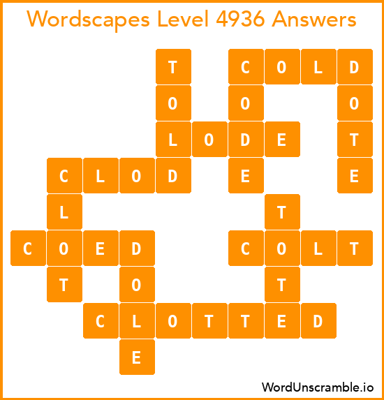 Wordscapes Level 4936 Answers