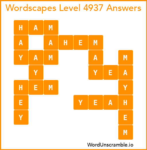 Wordscapes Level 4937 Answers