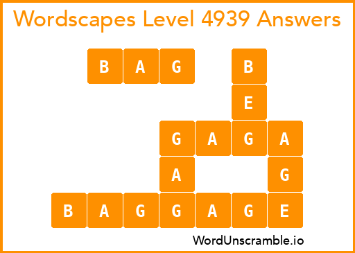 Wordscapes Level 4939 Answers