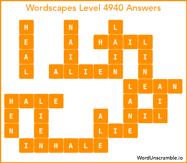 Wordscapes Level 4940 Answers