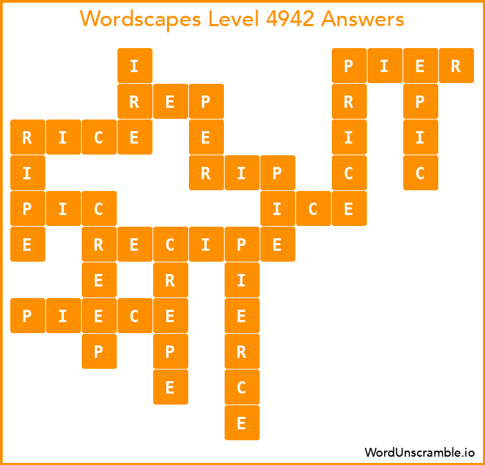 Wordscapes Level 4942 Answers