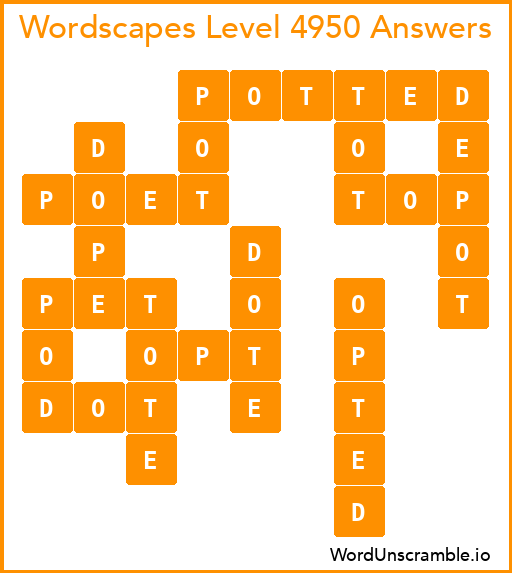 Wordscapes Level 4950 Answers