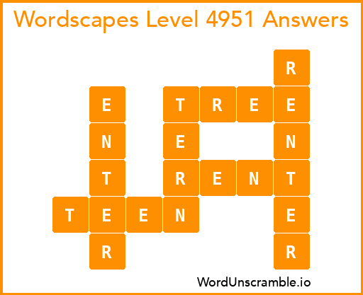 Wordscapes Level 4951 Answers