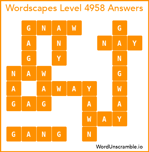 Wordscapes Level 4958 Answers