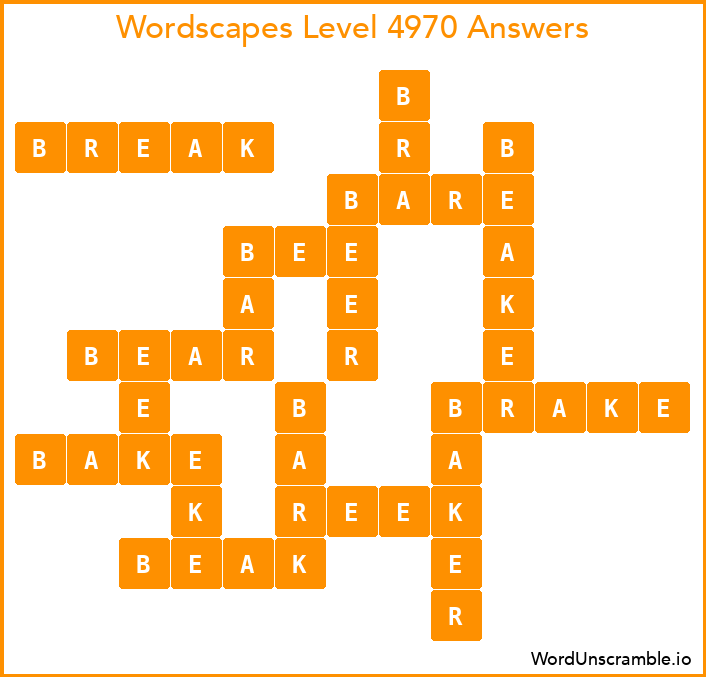 Wordscapes Level 4970 Answers