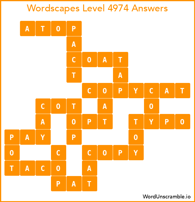Wordscapes Level 4974 Answers