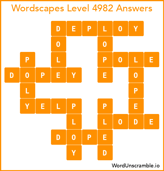 Wordscapes Level 4982 Answers