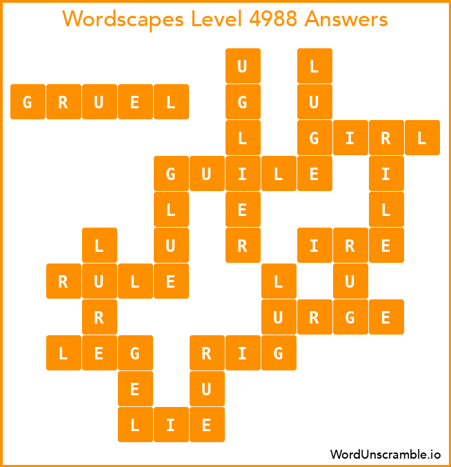 Wordscapes Level 4988 Answers