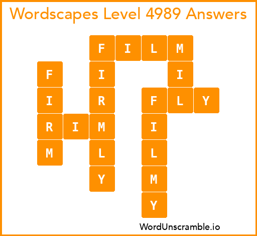 Wordscapes Level 4989 Answers
