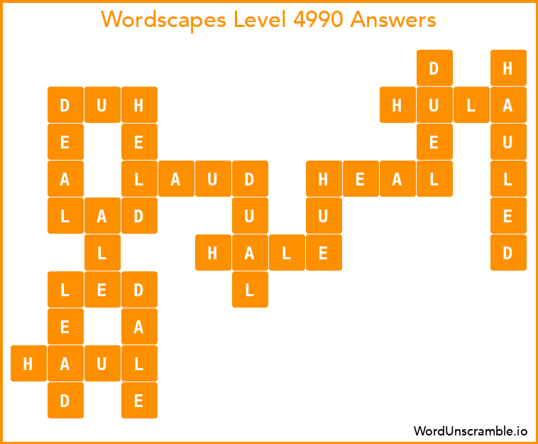 Wordscapes Level 4990 Answers