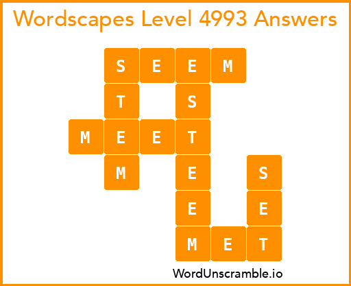 Wordscapes Level 4993 Answers