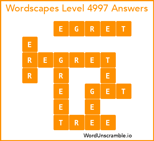 Wordscapes Level 4997 Answers
