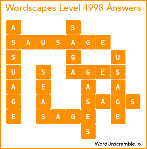 Wordscapes Level 4998 Answers