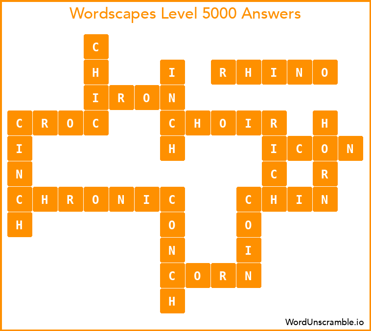 Wordscapes Level 5000 Answers