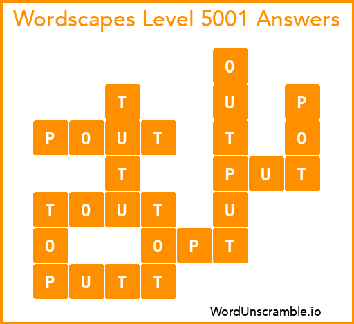 Wordscapes Level 5001 Answers