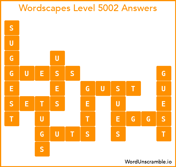 Wordscapes Level 5002 Answers