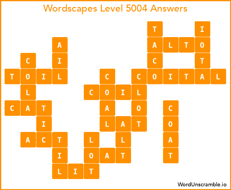 Wordscapes Level 5004 Answers