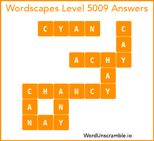Wordscapes Level 5009 Answers
