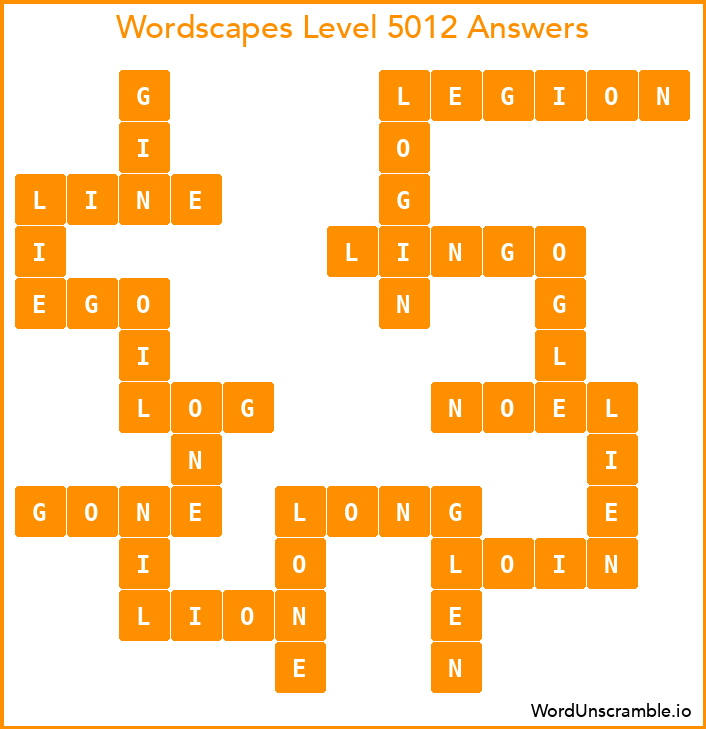 Wordscapes Level 5012 Answers