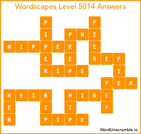 Wordscapes Level 5014 Answers