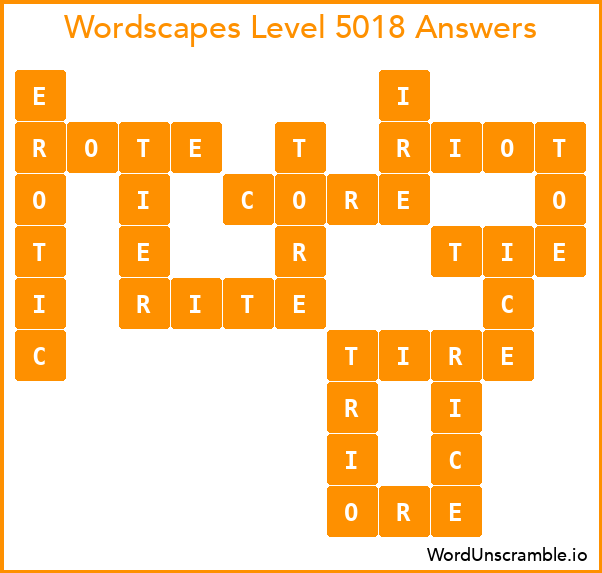 Wordscapes Level 5018 Answers