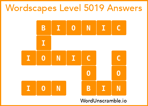 Wordscapes Level 5019 Answers