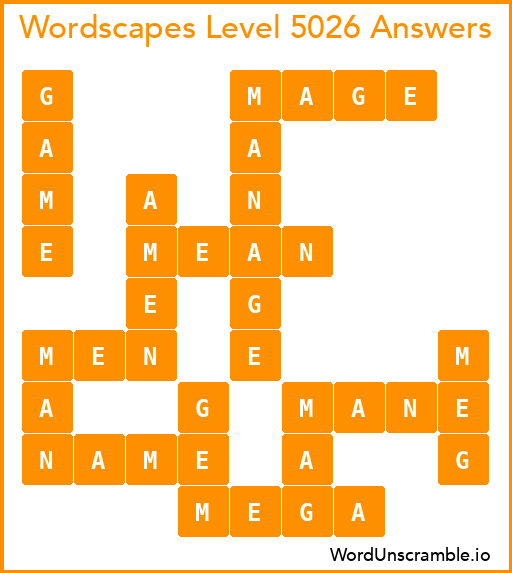 Wordscapes Level 5026 Answers
