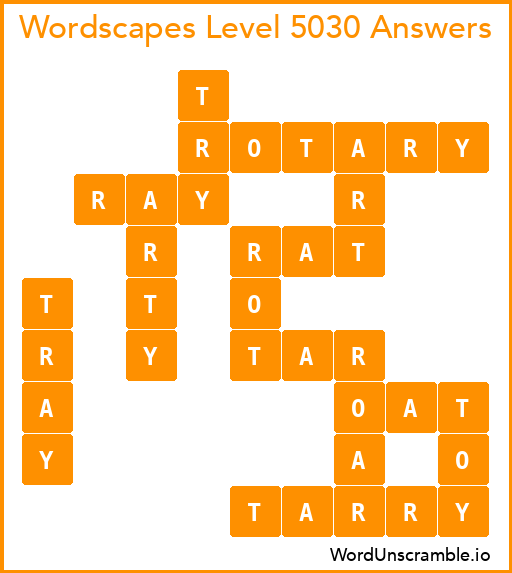 Wordscapes Level 5030 Answers