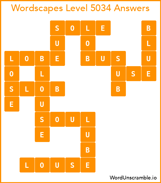 Wordscapes Level 5034 Answers