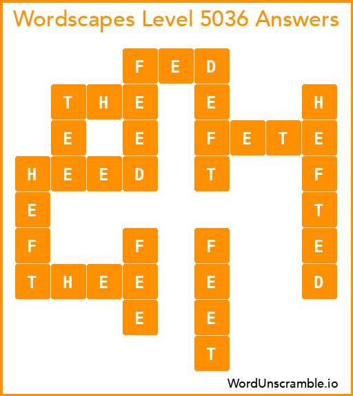 Wordscapes Level 5036 Answers