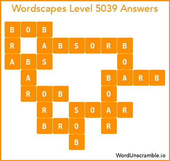 Wordscapes Level 5039 Answers