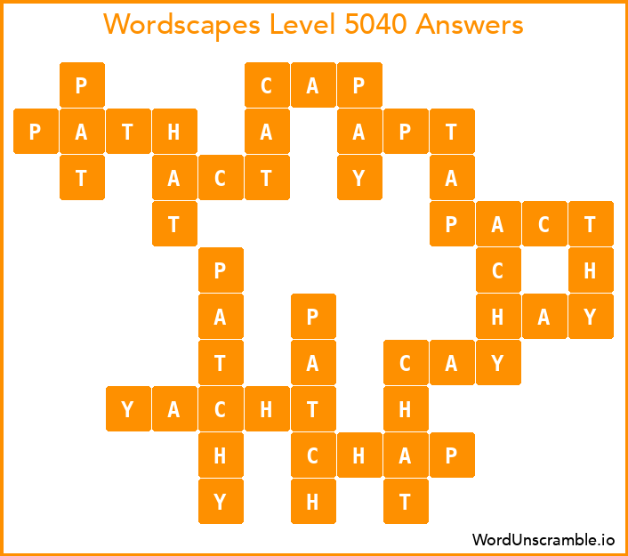 Wordscapes Level 5040 Answers