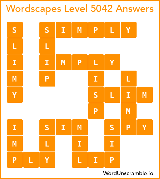 Wordscapes Level 5042 Answers