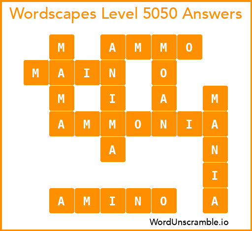 Wordscapes Level 5050 Answers