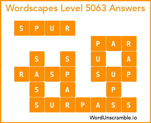 Wordscapes Level 5063 Answers