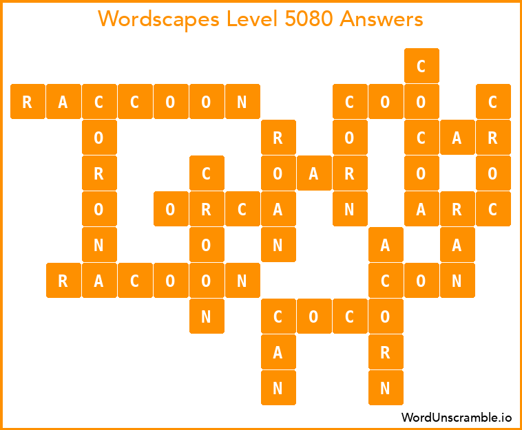 Wordscapes Level 5080 Answers
