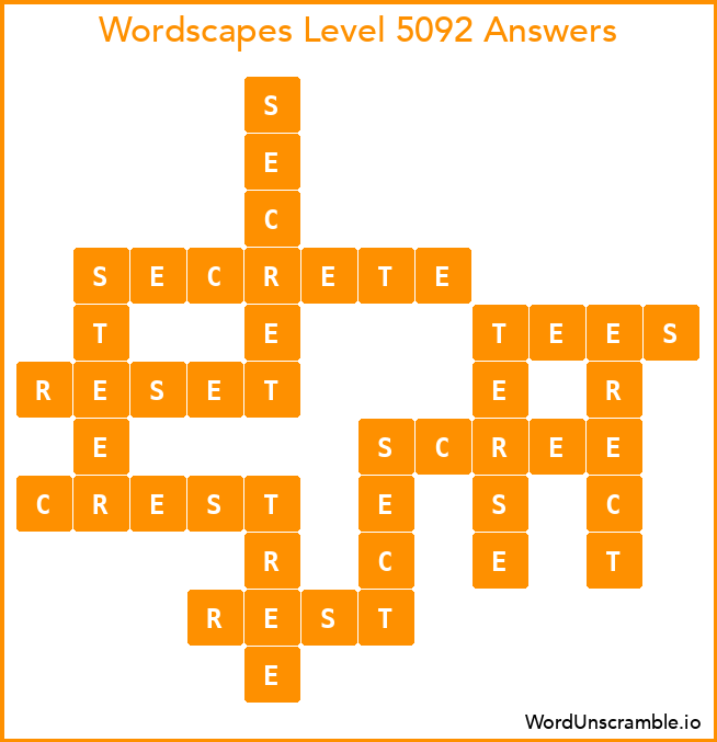 Wordscapes Level 5092 Answers