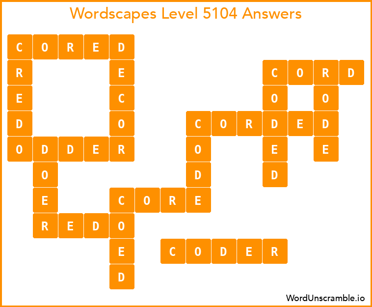 Wordscapes Level 5104 Answers