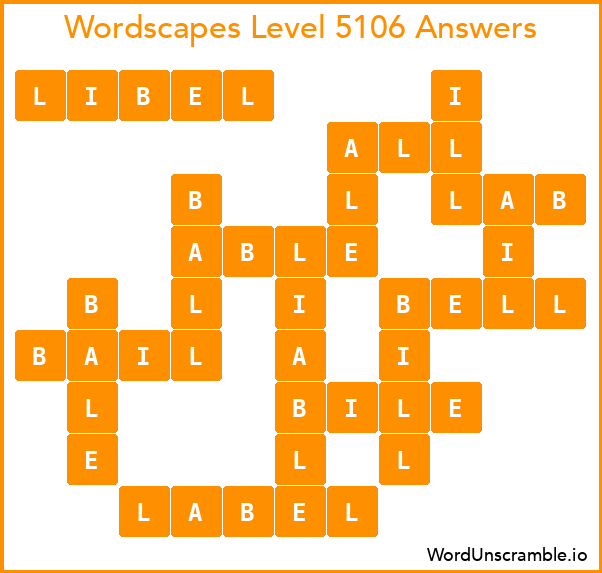Wordscapes Level 5106 Answers