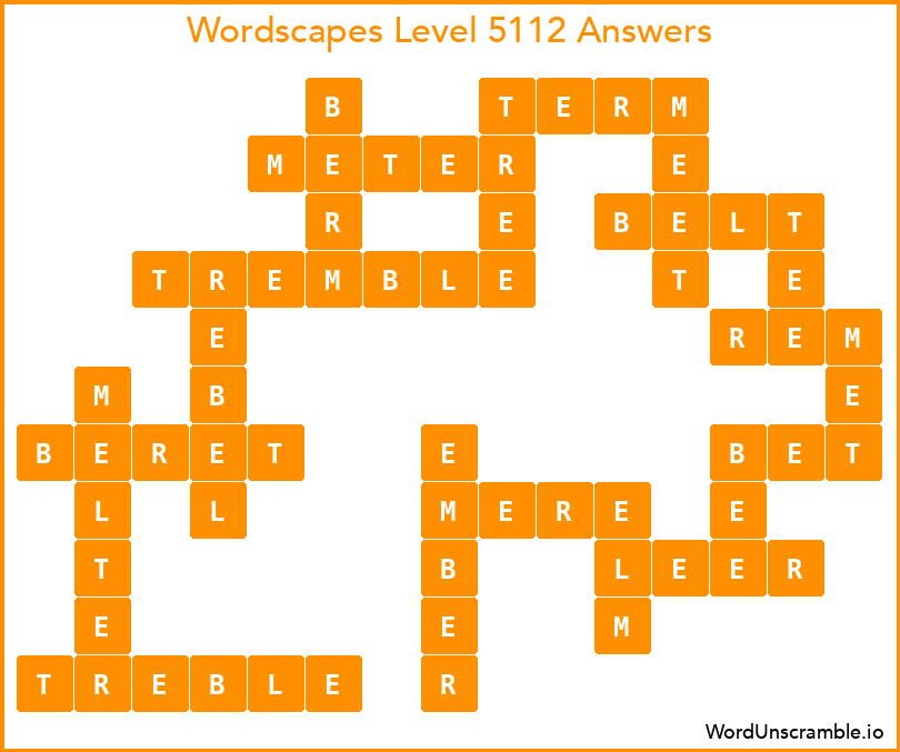 Wordscapes Level 5112 Answers