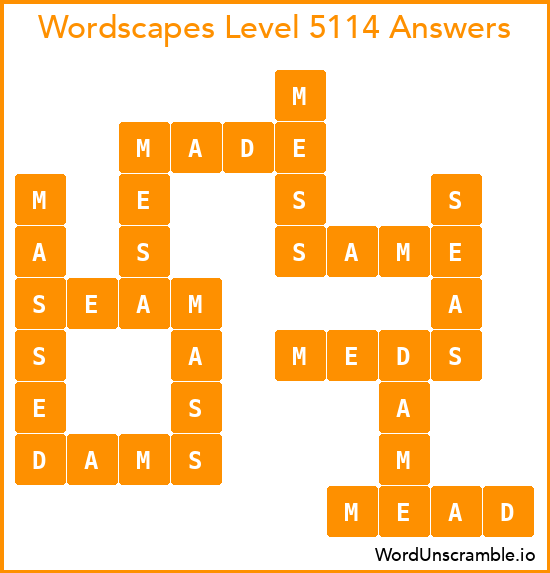 Wordscapes Level 5114 Answers