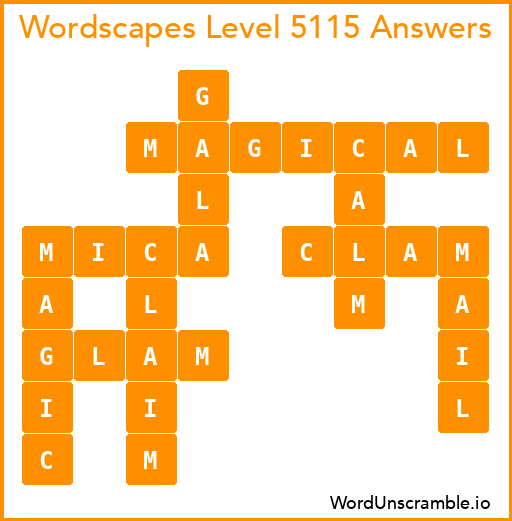 Wordscapes Level 5115 Answers