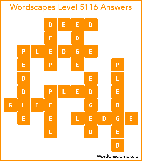 Wordscapes Level 5116 Answers